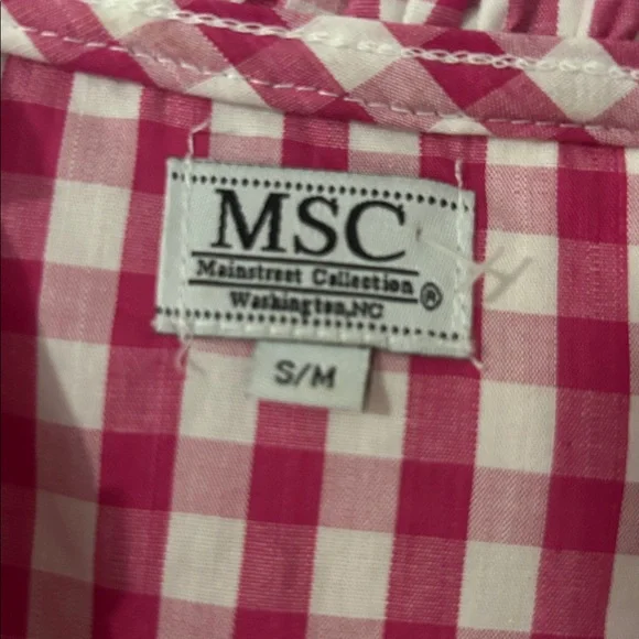 Pink Gingham Ruffle Robe with Monogram - Picture 2 of 7